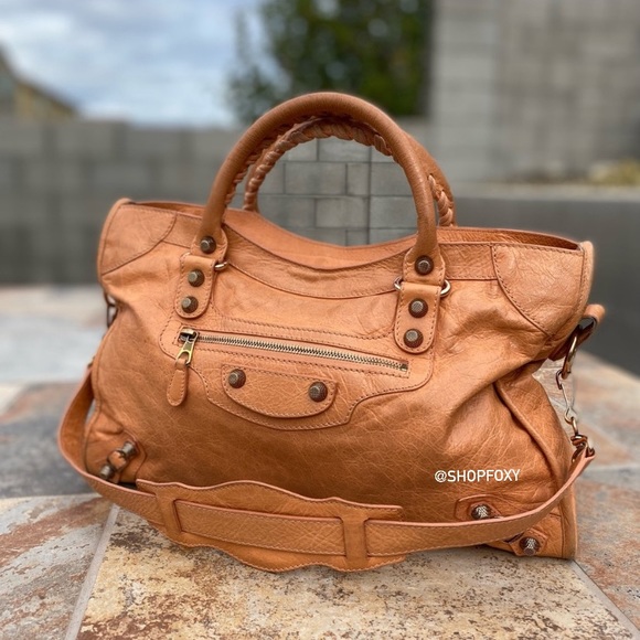 Balenciaga Handbags - SOLD Balenciaga Rose Blush Leather Motorcycle Bag